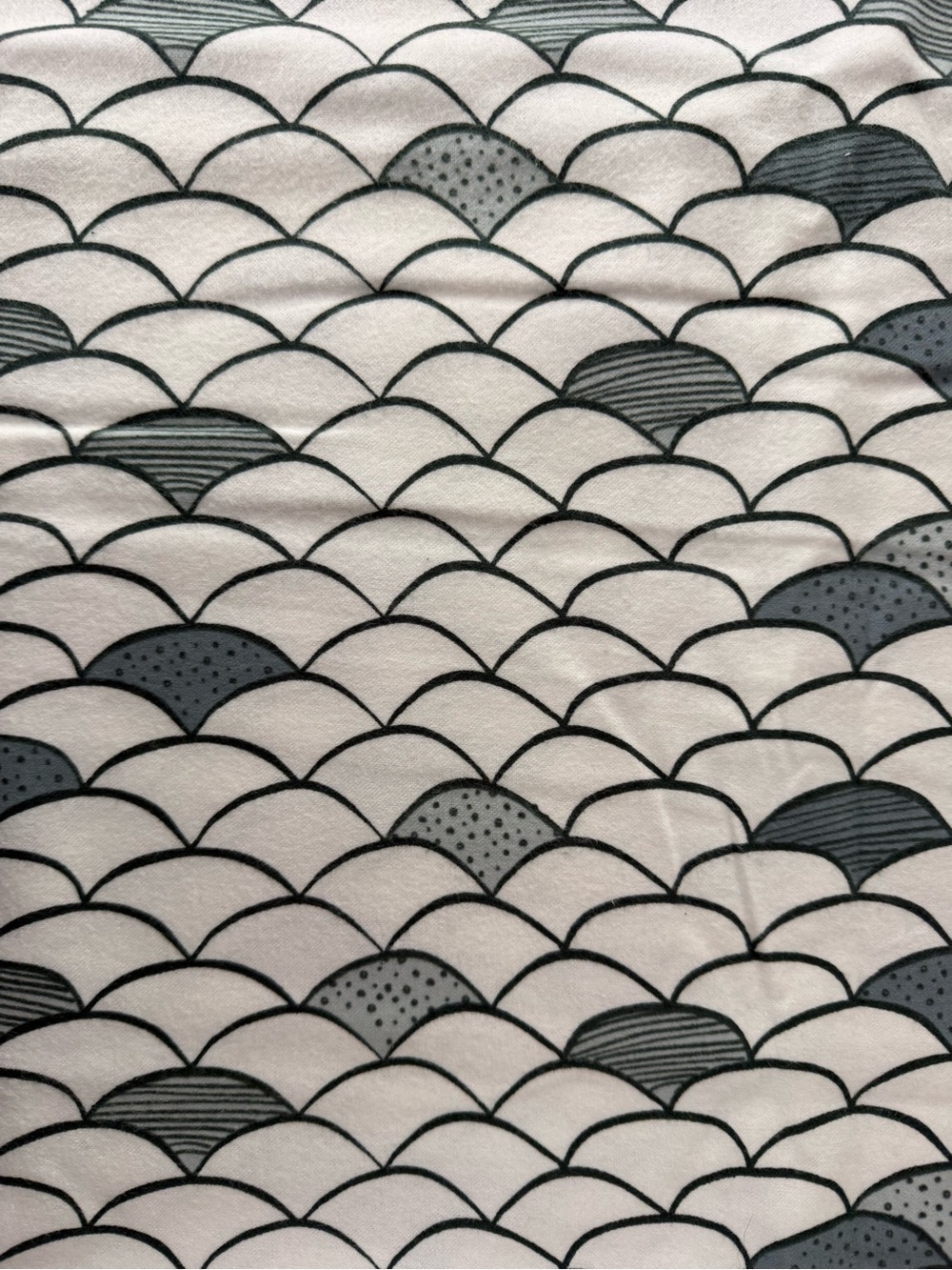 Neutral Scallop/Mermaid Print Flannel Fabric - 2 yards